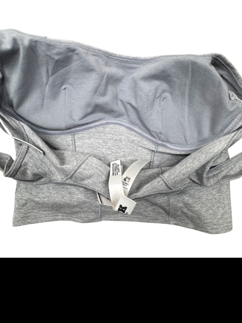 NWT PiNK Victoria's Secret All Day Cotton Longline Heather Gray Sports Bra Top - Picture 8 of 11